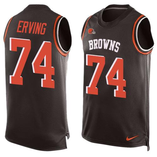 Nike Browns #74 Cameron Erving Brown Team Color Men's Stitched NFL Limited Tank Top Jersey