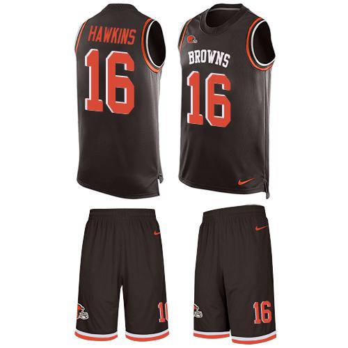 Nike Browns #16 Andrew Hawkins Brown Team Color Men's Stitched NFL Limited Tank Top Suit Jersey