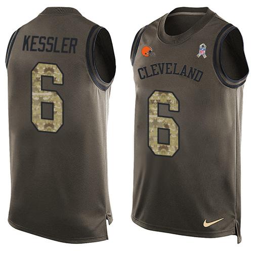Nike Browns #6 Cody Kessler Green Men's Stitched NFL Limited Salute To Service Tank Top Jersey