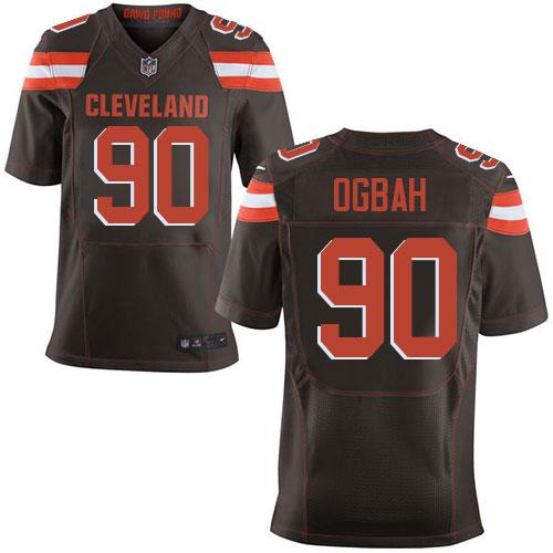 Nike Browns #90 Emmanuel Ogbah Brown Team Color Men's Stitched NFL New Elite Jersey