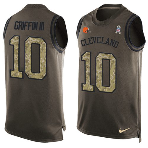 Nike Browns #10 Robert Griffin III Green Men's Stitched NFL Limited Salute To Service Tank Top Jersey