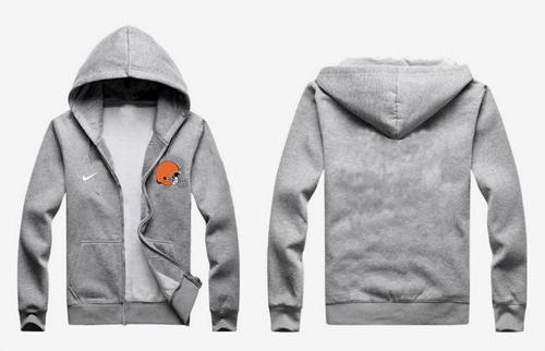 Nike Cleveland Browns Authentic Logo Hoodie Grey
