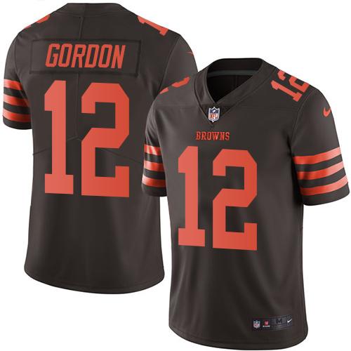 Nike Browns #12 Josh Gordon Brown Men's Stitched NFL Limited Rush Jersey