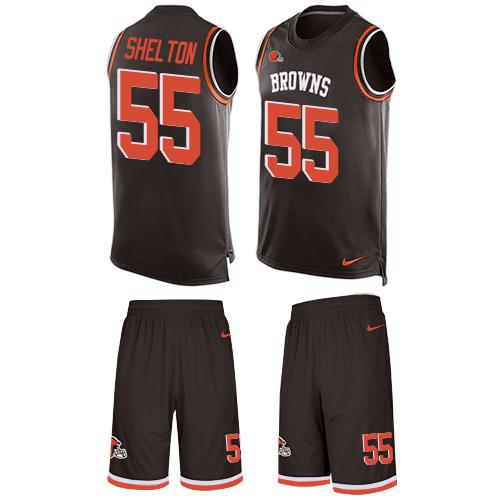 Nike Browns #55 Danny Shelton Brown Team Color Men's Stitched NFL Limited Tank Top Suit Jersey