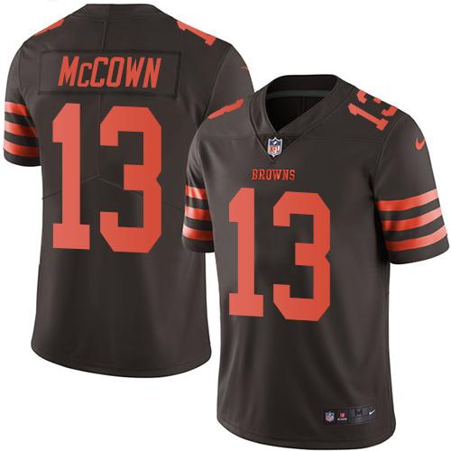 Nike Browns #13 Josh McCown Brown Men's Stitched NFL Limited Rush Jersey