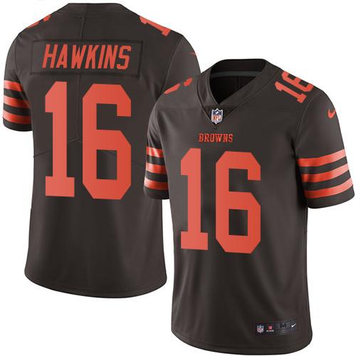 Nike Browns #16 Andrew Hawkins Brown Men's Stitched NFL Limited Rush Jersey