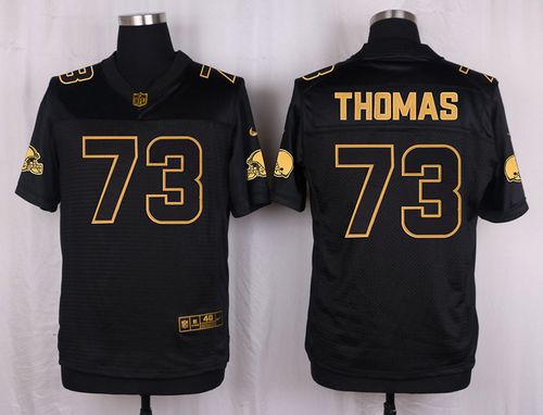 Nike Browns #73 Joe Thomas Black Men's Stitched NFL Elite Pro Line Gold Collection Jersey