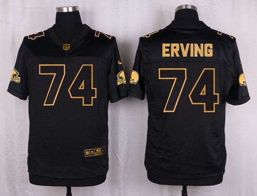 Nike Browns #74 Cameron Erving Black Men's Stitched NFL Elite Pro Line Gold Collection Jersey