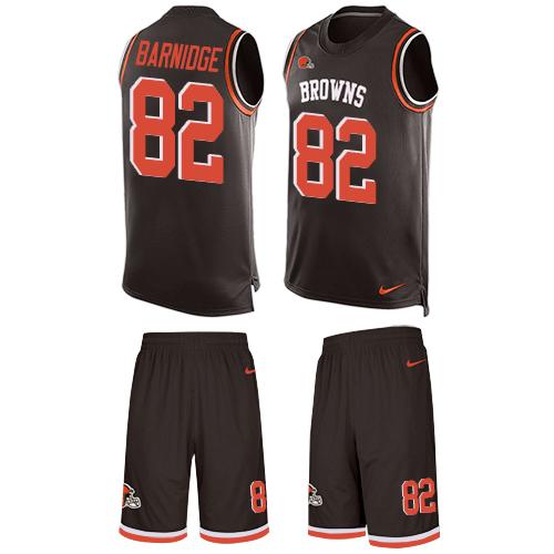 Nike Browns #82 Gary Barnidge Brown Team Color Men's Stitched NFL Limited Tank Top Suit Jersey
