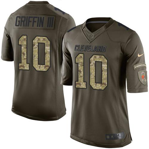 Nike Browns #10 Robert Griffin III Green Men's Stitched NFL Limited Salute to Service Jersey