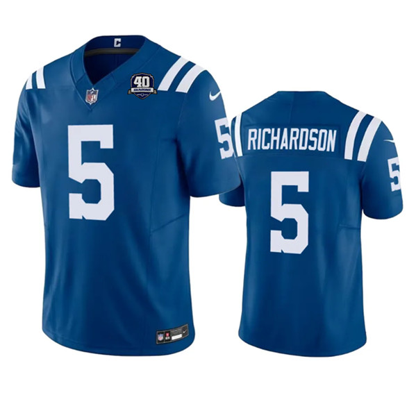Men's Indianapolis Colts #5 Anthony Richardson Blue 2023 F.U.S.E 40th Anniversary Vapor Untouchable Football Stitched Jersey