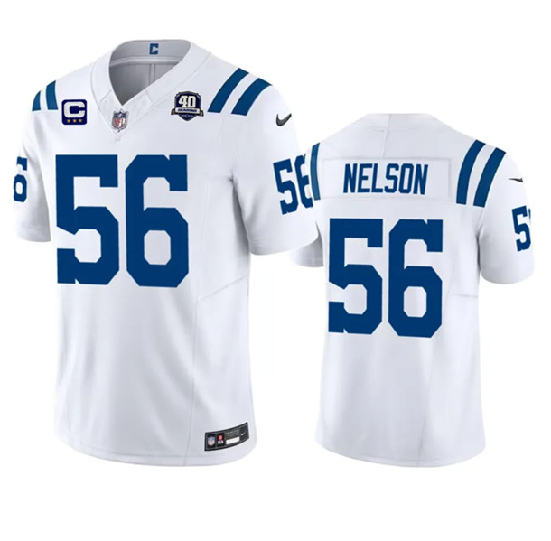 Men's Indianapolis Colts #56 Quenton Nelson White 2023 F.U.S.E. 40th Anniversary With 1-Star C Patch Vapor Untouchable Limited Football Stitched Jersey
