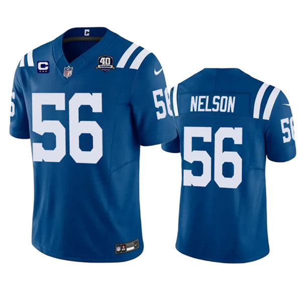 Men's Indianapolis Colts #56 Quenton Nelson Blue 2023 F.U.S.E. 40th Anniversary With 1-Star C Patch Vapor Untouchable Limited Football Stitched Jersey