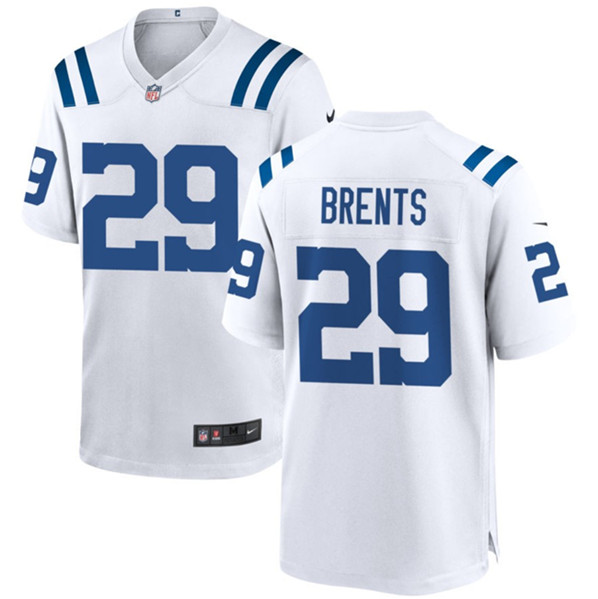 Men's Indianapolis Colts #29 JuJu Brents White Football Stitched Game Jersey
