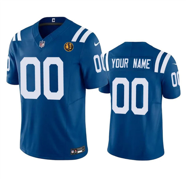 Men's Indianapolis Colts Active Player Custom Blue 2023 F.U.S.E. With John Madden Patch Vapor Limited Football Stitched Jersey
