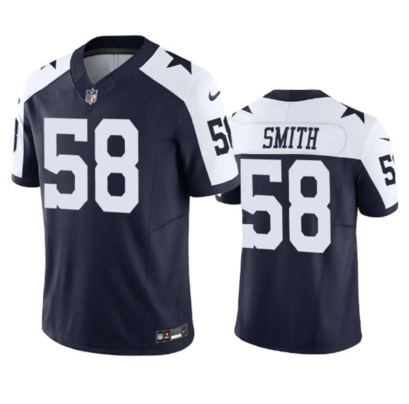 Men's Dallas Cowboys #58 Mazi Smith Navy 2023 F.U.S.E. Vapor Limited Stitched Football Jersey