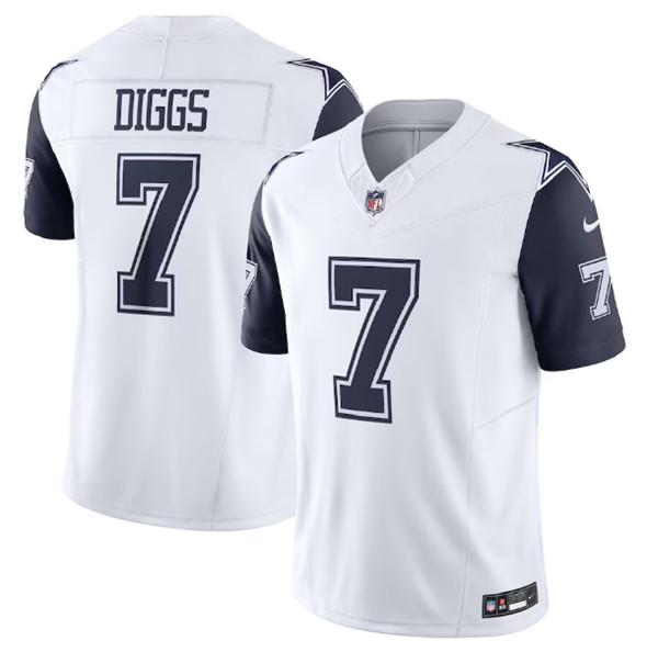 Men's Dallas Cowboys #7 Trevon Diggs White 2023 F.U.S.E. Vapor Limited Stitched Football Jersey