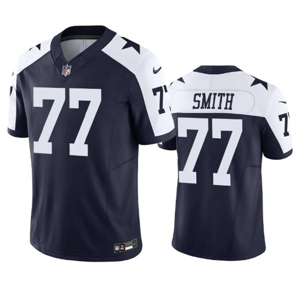 Men's Dallas Cowboys #77 Tyron Smith Navy 2023 F.U.S.E. Vapor Limited Stitched Football Jersey