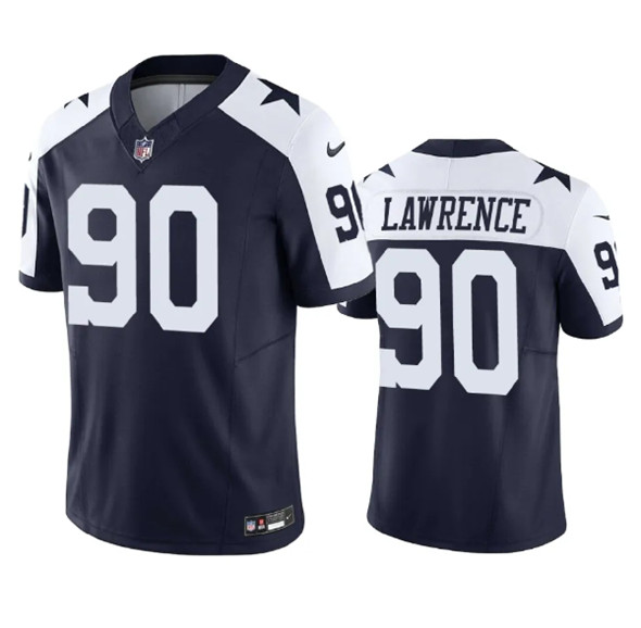 Men's Dallas Cowboys #90 Demarcus Lawrence Navy 2023 F.U.S.E. Vapor Limited Stitched Football Jersey