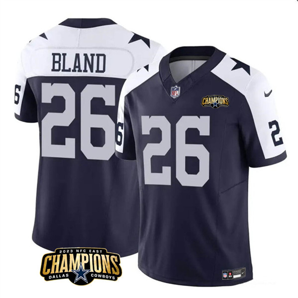 Men's Dallas Cowboys #26 DaRon Bland Navy/White 2023 F.U.S.E. NFC East Champions Patch Football Stitched Jersey