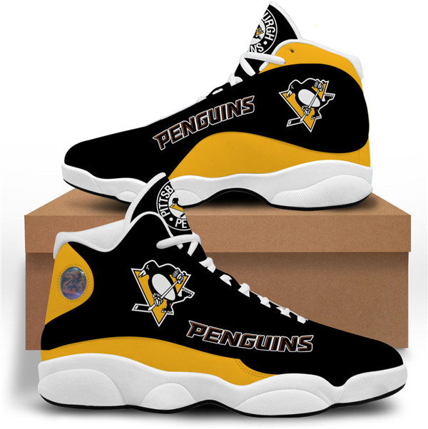 Men's Pittsburgh Penguins AJ13 Series High Top Leather Sneakers 001