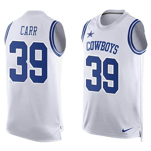 Nike Cowboys #39 Brandon Carr White Men's Stitched NFL Limited Tank Top Jersey