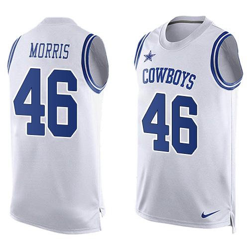 Nike Cowboys #46 Alfred Morris White Men's Stitched NFL Limited Tank Top Jersey