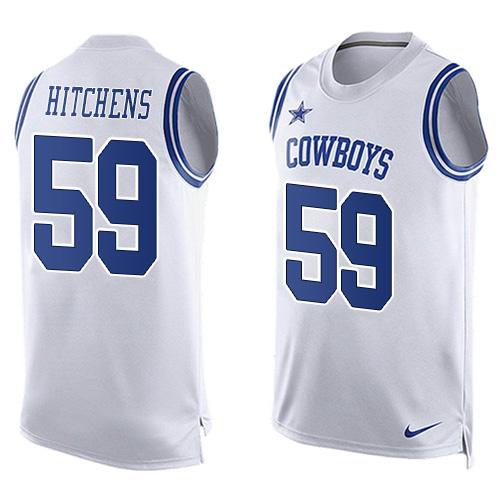 Nike Cowboys #59 Anthony Hitchens White Men's Stitched NFL Limited Tank Top Jersey