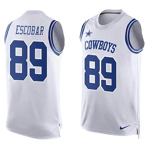 Nike Cowboys #89 Gavin Escobar White Men's Stitched NFL Limited Tank Top Jersey
