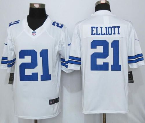Nike Cowboys #21 Ezekiel Elliott White Men's Stitched NFL Limited Jersey