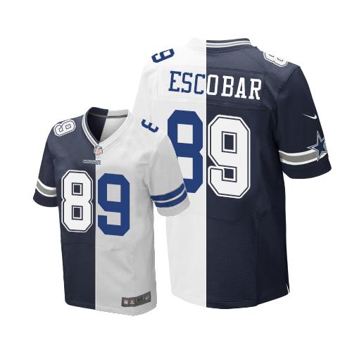Nike Cowboys #89 Gavin Escobar Navy Blue/White Men's Stitched NFL Elite Split Jersey