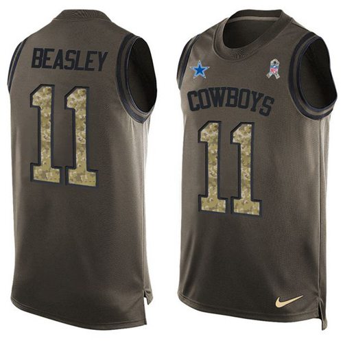 Nike Cowboys #11 Cole Beasley Green Men's Stitched NFL Limited Salute To Service Tank Top Jersey