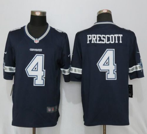 Nike Cowboys #4 Dak Prescott Navy Blue Team Color Men's Stitched NFL Limited Jersey