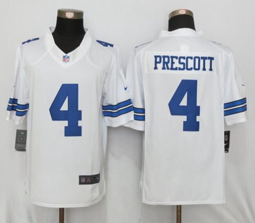 Nike Cowboys #4 Dak Prescott White Men's Stitched NFL Limited Jersey