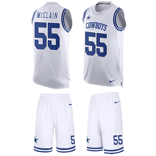 Nike Cowboys #55 Rolando McClain White Men's Stitched NFL Limited Tank Top Suit Jersey