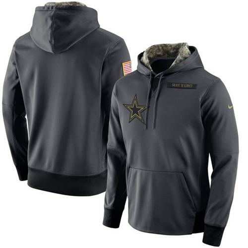 Men's Dallas Cowboys Nike Anthracite Salute to Service Player Performance Hoodie