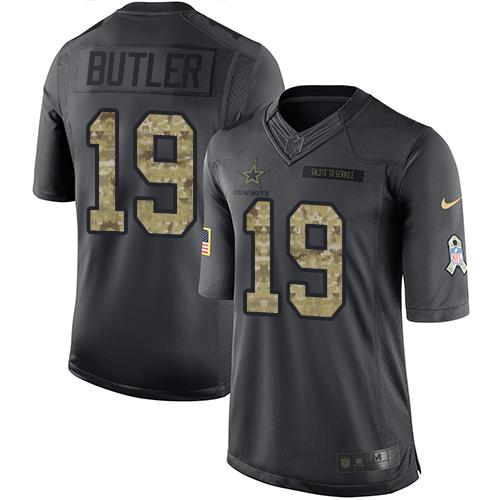Nike Cowboys #19 Brice Butler Black Men's Stitched NFL Limited 2016 Salute To Service Jersey