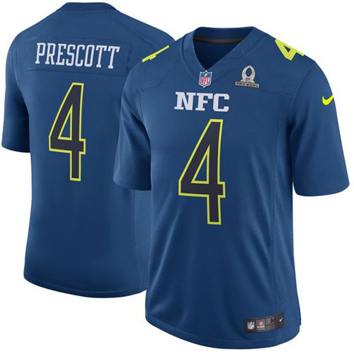 Nike Cowboys #4 Dak Prescott Navy Men's Stitched NFL Game NFC 2017 Pro Bowl Jersey
