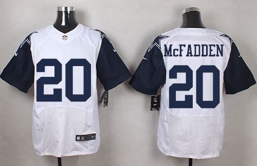 Nike Cowboys #20 Darren McFadden White Men's Stitched NFL Elite Rush Jersey