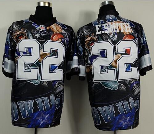 Nike Cowboys #22 Emmitt Smith Team Color Men's Stitched NFL Elite Fanatical Version Jersey