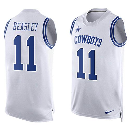 Nike Cowboys #11 Cole Beasley White Men's Stitched NFL Limited Tank Top Jersey