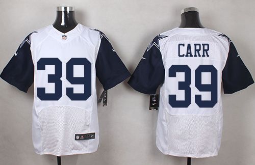 Nike Cowboys #39 Brandon Carr White Men's Stitched NFL Elite Rush Jersey