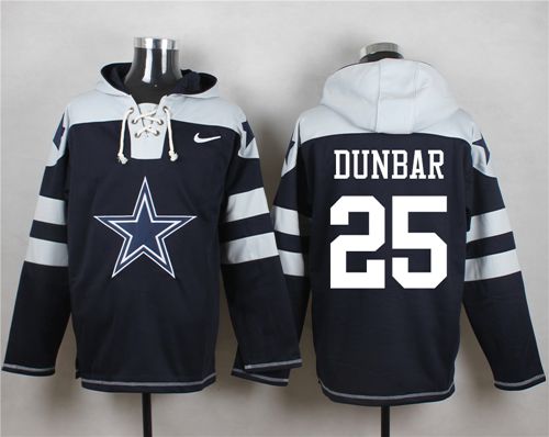 Nike Cowboys #25 Lance Dunbar Navy Blue Player Pullover NFL Hoodie