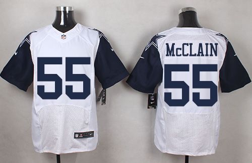 Nike Cowboys #55 Rolando McClain White Men's Stitched NFL Elite Rush Jersey