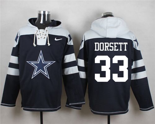 Nike Cowboys #33 Tony Dorsett Navy Blue Player Pullover NFL Hoodie