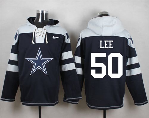 Nike Cowboys #50 Sean Lee Navy Blue Player Pullover NFL Hoodie
