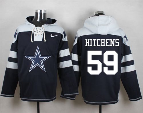 Nike Cowboys #59 Anthony Hitchens Navy Blue Player Pullover NFL Hoodie
