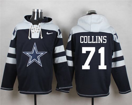 Nike Cowboys #71 La'el Collins Navy Blue Player Pullover NFL Hoodie