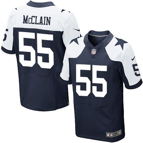 Nike Cowboys #55 Rolando McClain Navy Blue Thanksgiving Throwback Men's Stitched NFL Elite Jersey