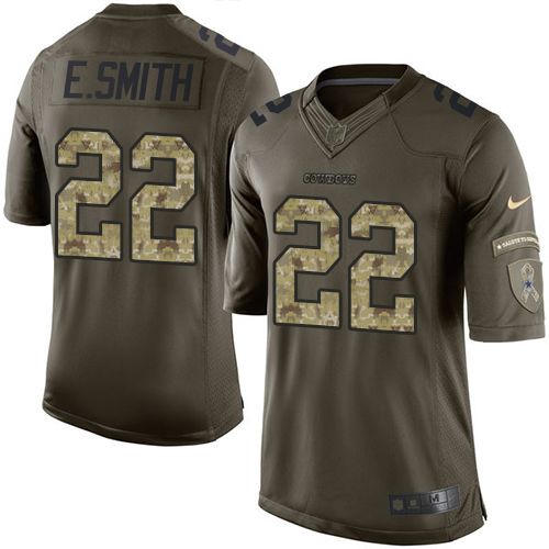 Nike Cowboys #22 Emmitt Smith Green Men's Stitched NFL Limited Salute To Service Jersey